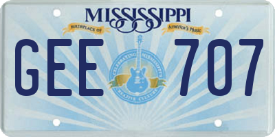 MS license plate GEE707