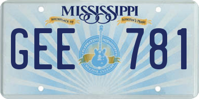 MS license plate GEE781