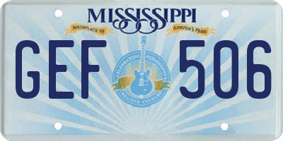 MS license plate GEF506