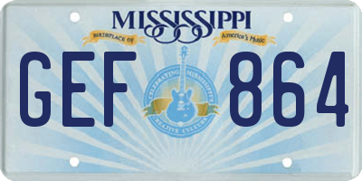 MS license plate GEF864