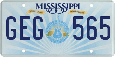 MS license plate GEG565