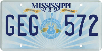 MS license plate GEG572