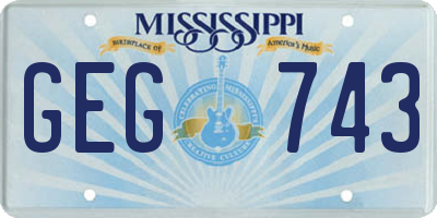 MS license plate GEG743