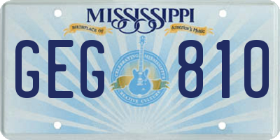 MS license plate GEG810