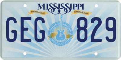 MS license plate GEG829