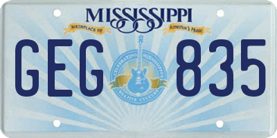MS license plate GEG835