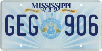 MS license plate GEG906