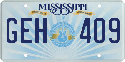MS license plate GEH409