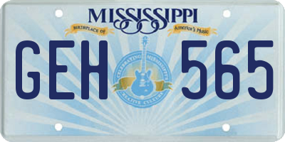 MS license plate GEH565