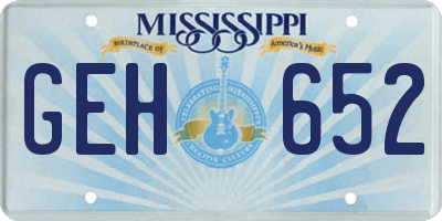MS license plate GEH652