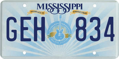 MS license plate GEH834