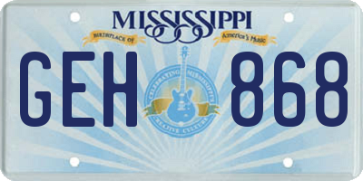 MS license plate GEH868