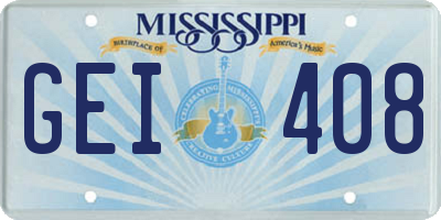 MS license plate GEI408