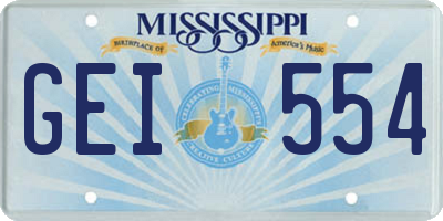 MS license plate GEI554