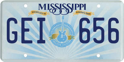 MS license plate GEI656