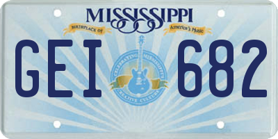 MS license plate GEI682
