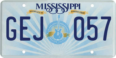 MS license plate GEJ057