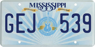MS license plate GEJ539