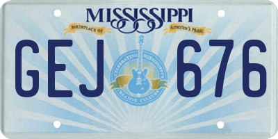 MS license plate GEJ676