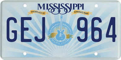 MS license plate GEJ964