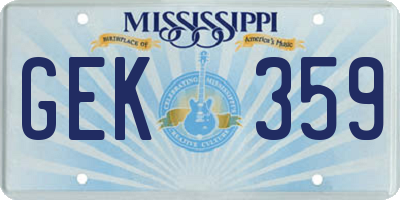 MS license plate GEK359