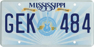MS license plate GEK484