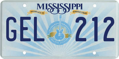 MS license plate GEL212