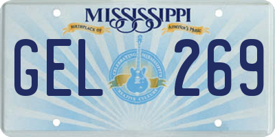 MS license plate GEL269