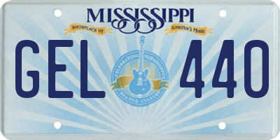 MS license plate GEL440