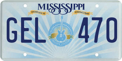 MS license plate GEL470