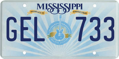 MS license plate GEL733