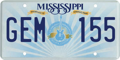 MS license plate GEM155