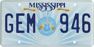 MS license plate GEM946