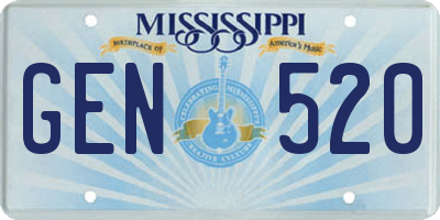 MS license plate GEN520