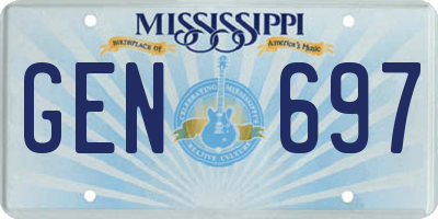 MS license plate GEN697