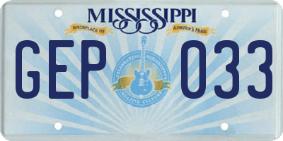 MS license plate GEP033