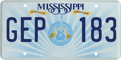 MS license plate GEP183