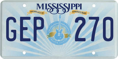 MS license plate GEP270