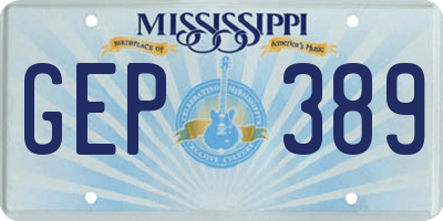 MS license plate GEP389