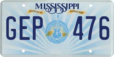 MS license plate GEP476
