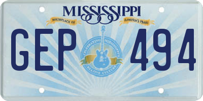 MS license plate GEP494