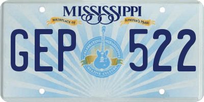 MS license plate GEP522