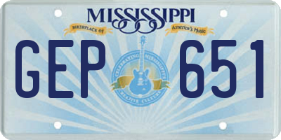 MS license plate GEP651