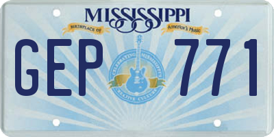 MS license plate GEP771