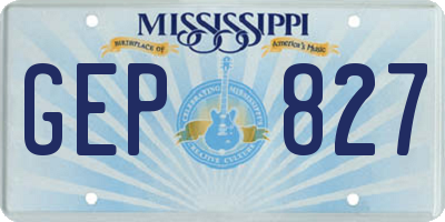 MS license plate GEP827