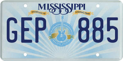 MS license plate GEP885