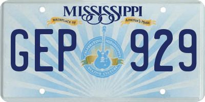 MS license plate GEP929