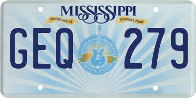 MS license plate GEQ279