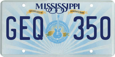 MS license plate GEQ350