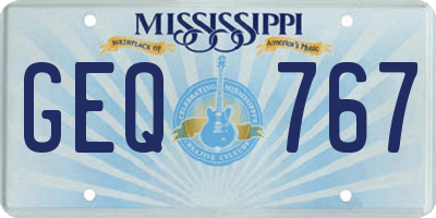 MS license plate GEQ767
